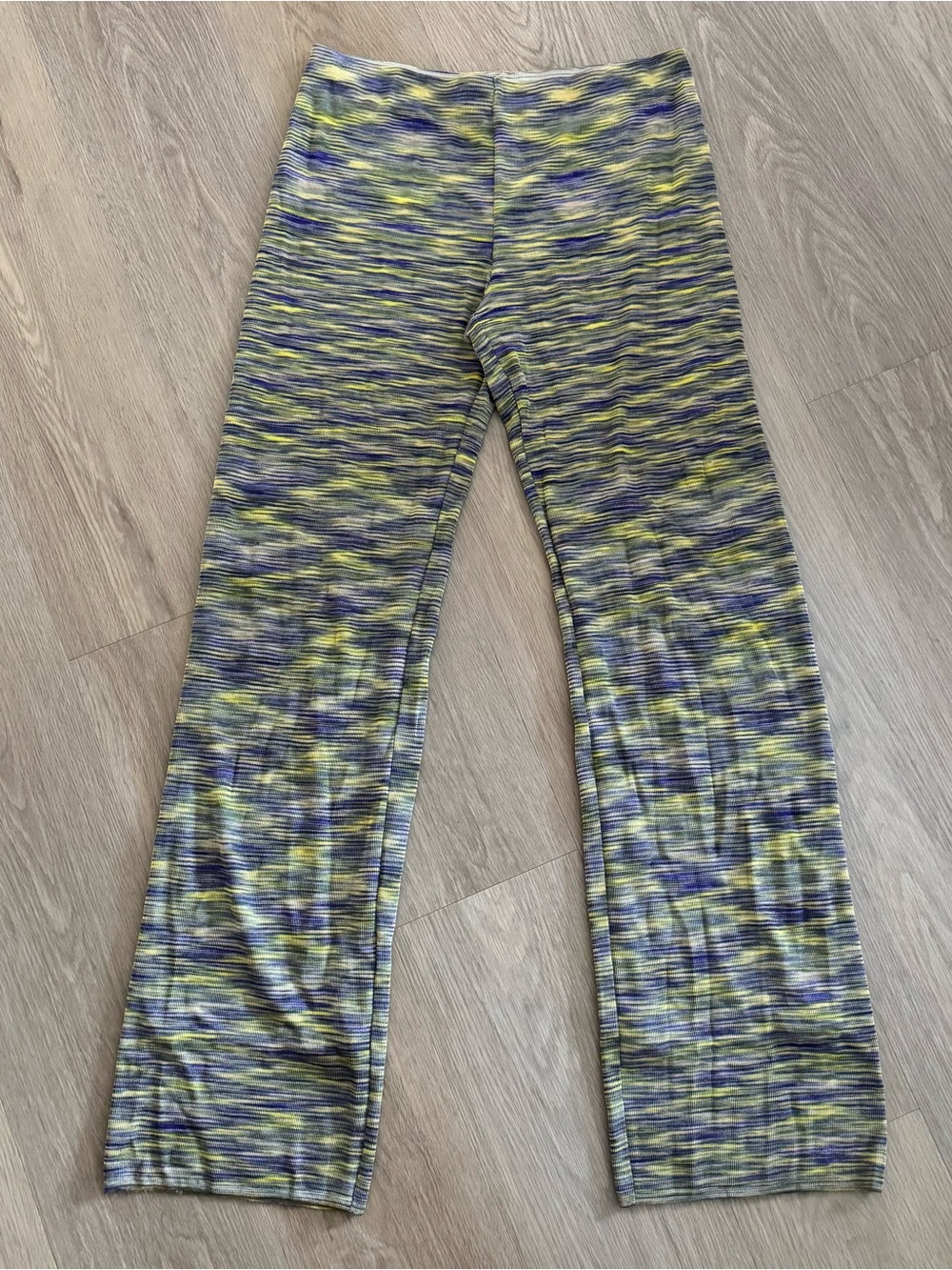 2000s Missoni Purple and Yellow Viscose Knit Pants - Size 44